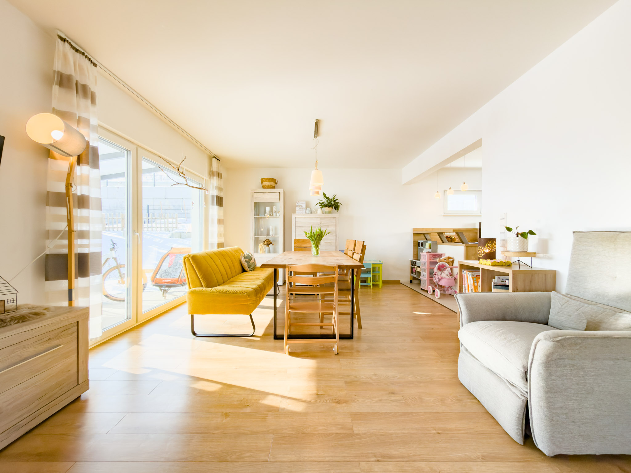 offener Wohn-, Essbereich