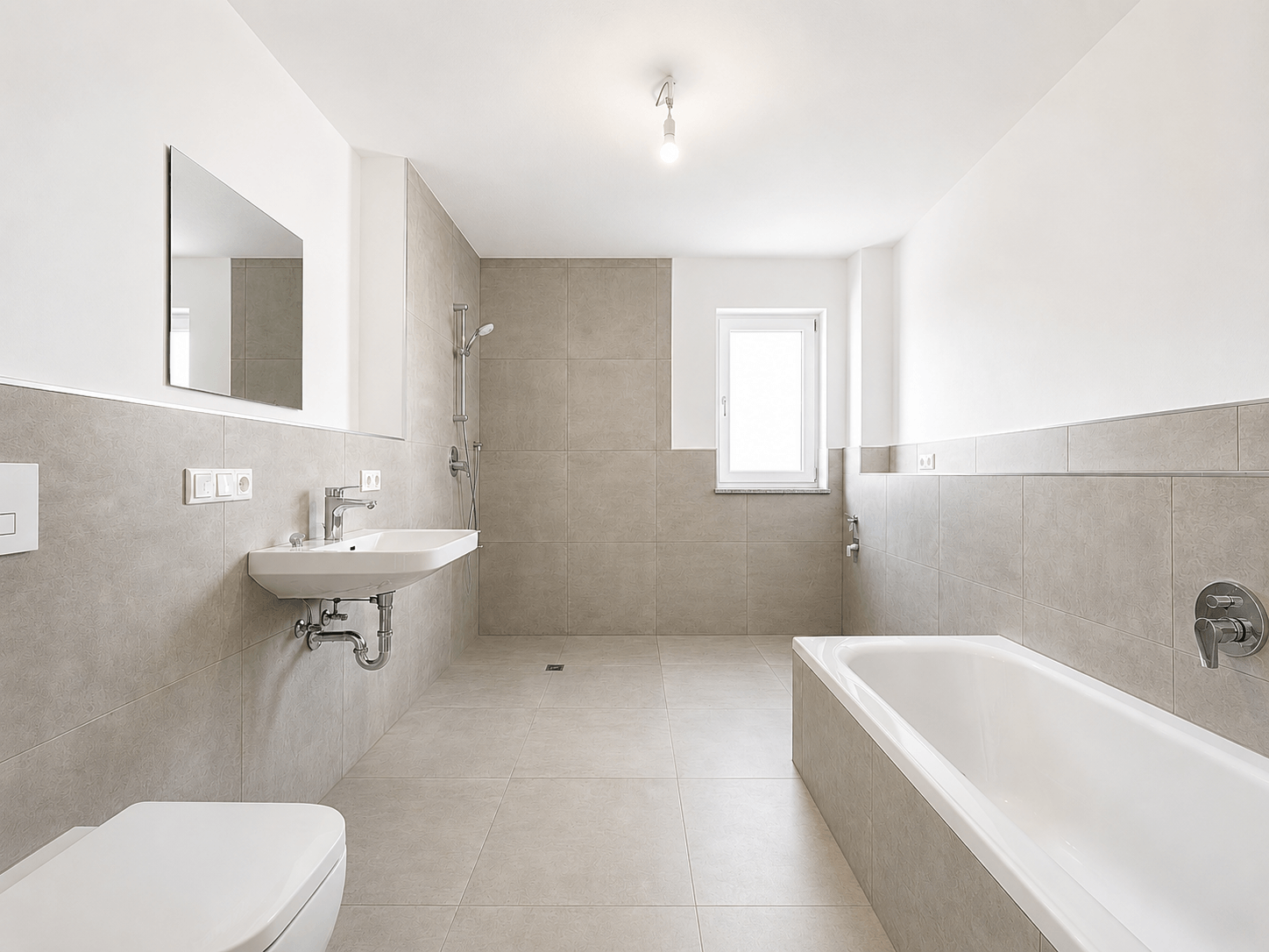 Tageslichtbad mit Dusche und Badewanne