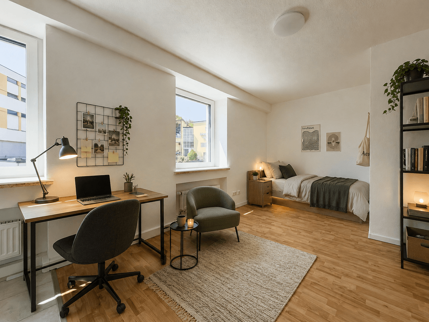 Wohn-/Schlafzimmer - KI generiert