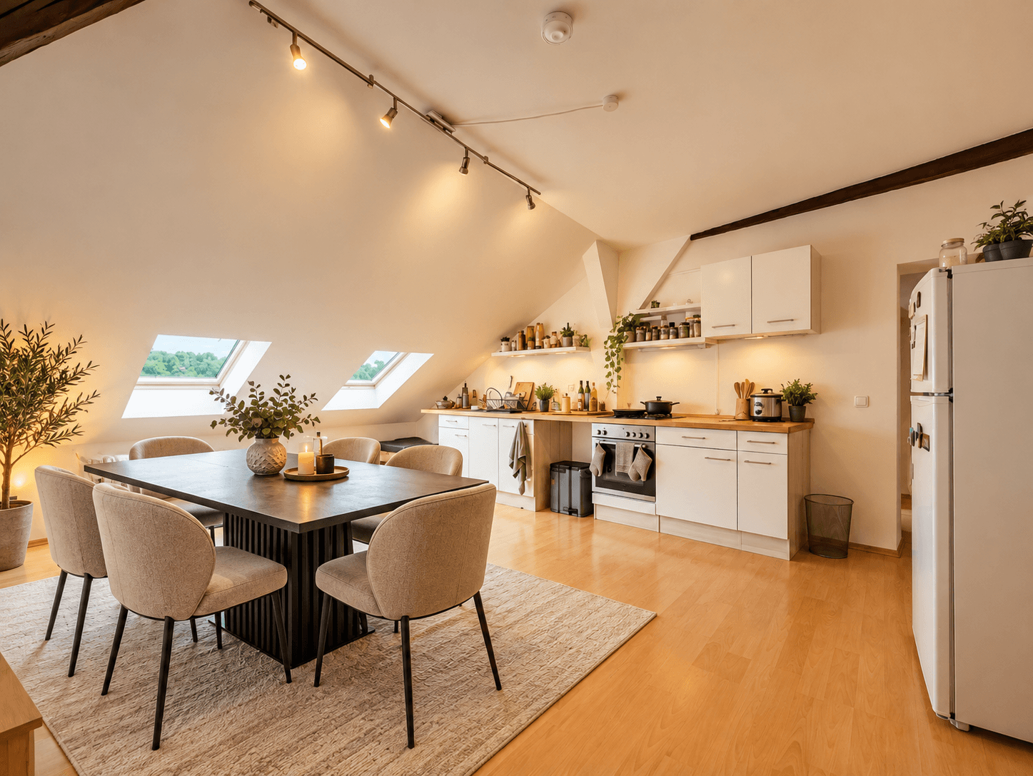 Küche / Esszimmer - mit KI eingerichtet